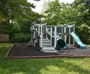 Community playground with play equipment